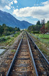 Railway in the Chamonix Valley. Alps, France.
