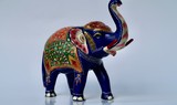 Fototapeta  - ceramic elephant painted with indues motifs