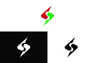 Letter S with Lightning Combination Logo