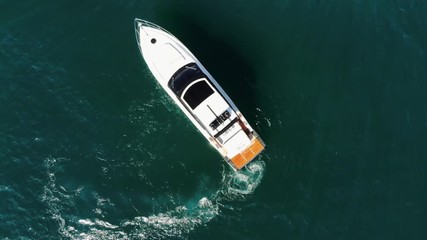 Wall Mural - motor yacht azimut aerial view