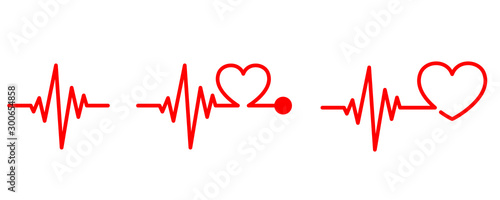 Cuadros en Lienzo Heartbeat icon - vector.