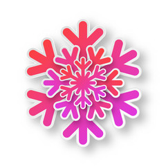 Wall Mural - vector origami snowflake isolated.
