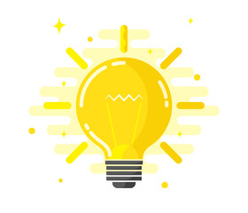 Canvas Print - Vector cute Light bulb icon.