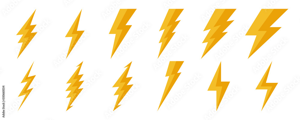 Lightning icons - vector. - obrazy, fototapety, plakaty 