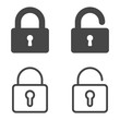 © VLADYSLAV - Lock icon. Set of lock icons in flat and outline design style isolated on white background. Vector EPS10.
