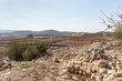 View  from Tel Shilo to the nearby hills in Samaria region in Benjamin district, Israel