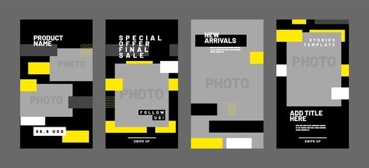 Wall Mural - stories template set for banner sale, presentation, flyer, poster, invitation. screen backdrop for m