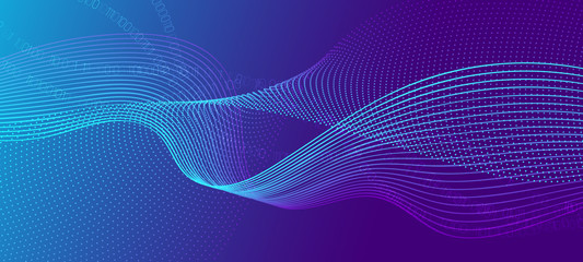 Vector Science Flyer. Matrix Data Stream. Violet 