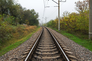 Single track railway line