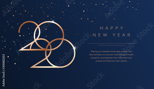 Luxury 2020 Happy New Year background Tableau sur Toile