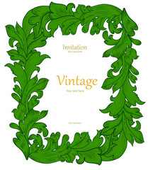 vintage leaf frame for your design