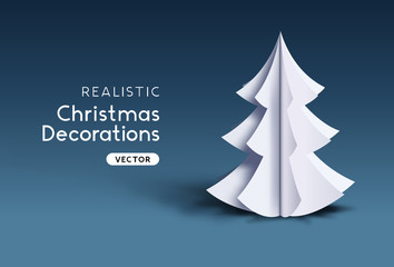 Wall Mural - Realistic Vector Christmas Decoration Design