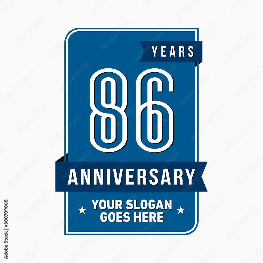 86 years anniversary design template. Eighty-six years celebration logo ...
