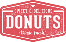 Vintage Fresh Donuts Sign For Bakery