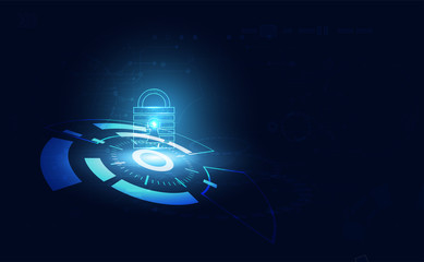 Abstract blue image with modern futuristic background personalized key lock Related to cyber defense Theft prevention Concept Cyber Security.