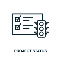 Wall Mural - project status icon outline style. thin line creative project status icon for logo, graphic design a