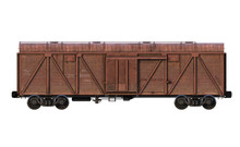 3d-renders Of Cargo Railroad Car (boxcar). Side View