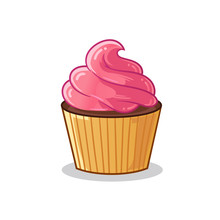 Cupcake Cartoon Vector Art Illustration