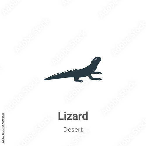 Lizard vector icon on white background Poster Mural XXL