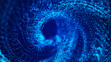 Fototapeta Do przedpokoju - Futuristic particles background. Digital background with connected blue dots. Big data visualization. 3d rendering.