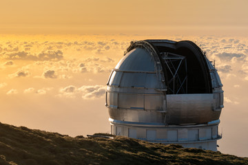 Wall Mural - view of observatories from top of roque de los muchachos, la palma