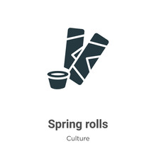 Spring Rolls Vector Icon On White Background. Flat Vector Spring Rolls Icon Symbol Sign From Modern Culture Collection For Mobile Concept And Web Apps Design.