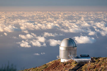 Wall Mural - view of observatories from top of roque de los muchachos, la palma