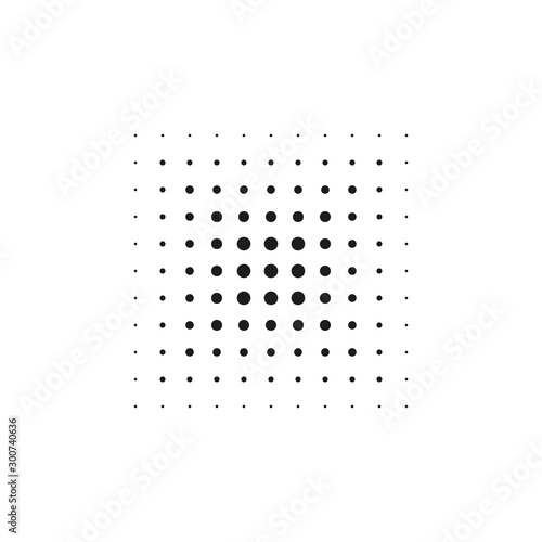 Halftone gradient square. Dots halftone template in pop art style