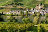 Fototapeta Do pokoju - View on small German town located in Mosel river valley, quality wine regio in Germany