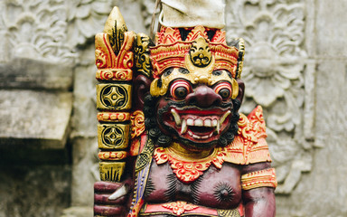 Bali, Indonesia, sculpture of the defender of the temple