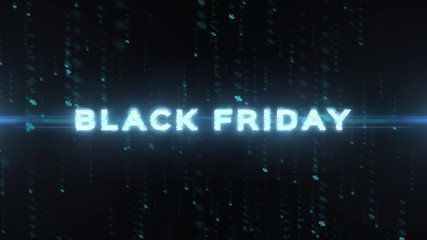 Wall Mural - black friday matrix style futuristic animation