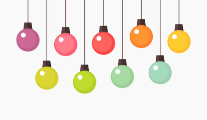 Wall Mural - colorful hanging christmas balls ornaments.