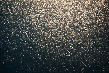 Dark Blue Glitter And Gold Lights Bokeh Abstract Background. Holiday Concept