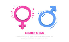 Male And Female Gender Symbols, Mars And Venus Signs, Relationship Concept For Your Design
