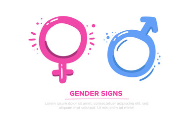 Male and female gender symbols, Mars and Venus signs, relationship concept for your design