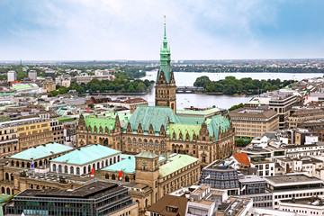 Wall Mural - Panoramic view of Hamburg, Germany