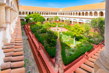 Sucre Bolivia Cloister With Garden And Fountain Of The Monastery Of Santa Clara