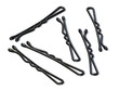 Group of black metal hairpins 3D