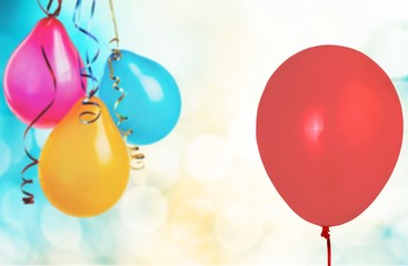 Poster - Bunch of colorful balloons on background