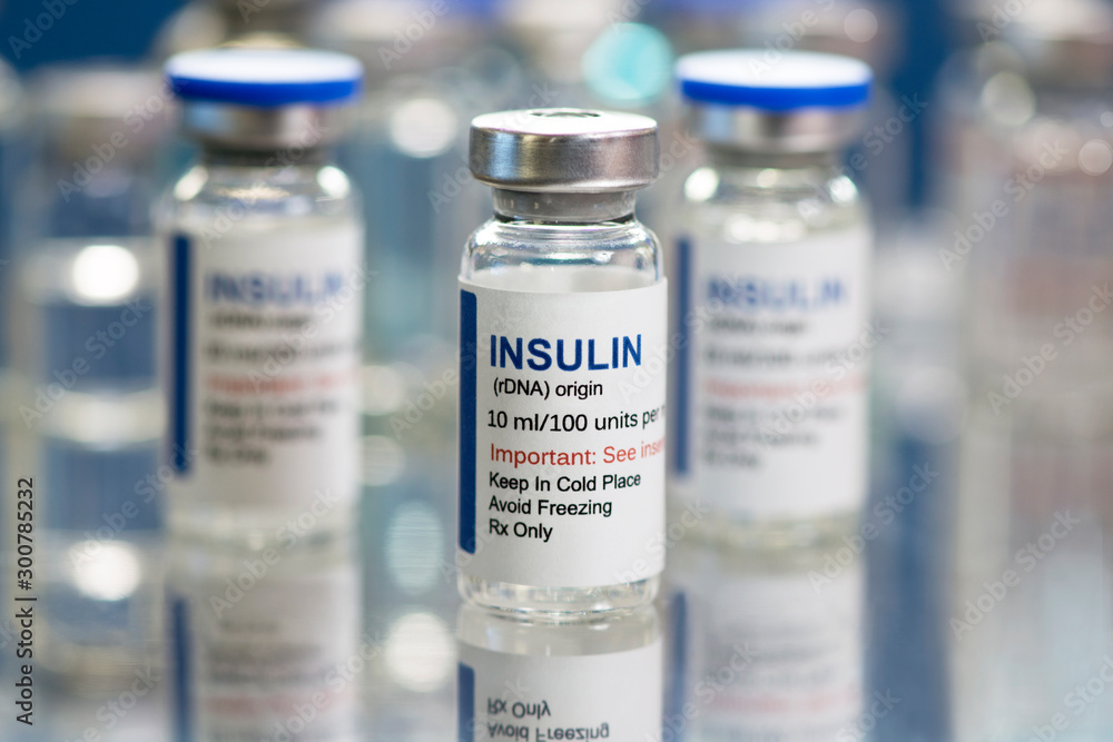Human Insulin Vials - obrazy, fototapety, plakaty 