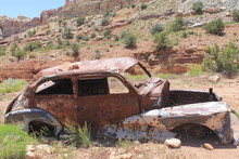 Old Car In Desert