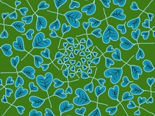 Light Blue Heart Shaped Leaves Are Suitable For Wallpaper