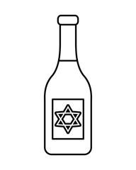 Poster - happy hanukkah celebration wine bottle