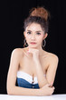 © Shutter B - Portrait of beautiful young asian woman clean fresh bare skin concept. Asian girl beauty face skincare and health wellness, Facial treatment, Perfect skin, Natural make up isolated on black background