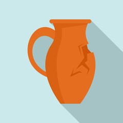 Poster - Cracked jug icon. Flat illustration of cracked jug vector icon for web design