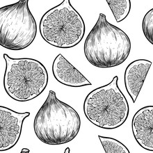 Sweet Figs. Vector Seamless Pattern. Vintage Style