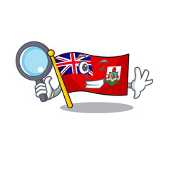 Sticker - detective illustration flag bermuda on the mascot