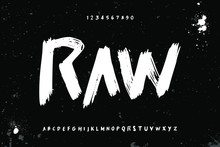 Raw Brush Stroke Handwritten Alphabet Vector Sans Serif Font Design