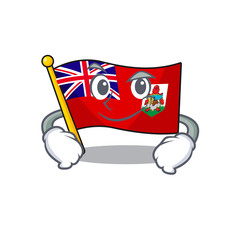 Poster - illustration flag bermuda on the smirking mascot