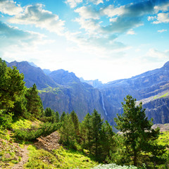 Wall Mural - cirque de gavarnie in the french pyrenees. summer mountain landscape.